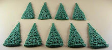 9 x Edible 3D 65mm Christmas Trees Set icing toppers, cake cupcakes T112