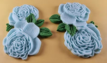 2 x Edible 3D 110mm Double Rose Flowers icing toppers, cake cupcakes T123