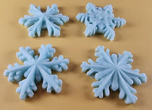 4 x Edible 3D 50mm Christmas Snowflakes Snow icing toppers, cake cupcakes decorations T101