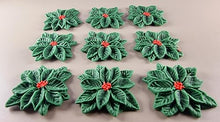 9 x Edible 3D 40mm Poinsettias Flowers icing toppers, cake cupcakes T128