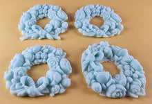 4 x Edible 3D 60mm Rose Wreaths, icing toppers, cake cupcakes decorations T086