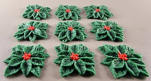 9 x Edible 3D 35mm Poinsettias Flowers icing toppers, cake cupcakes T129