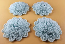4 x Edible 3D 60mm Circle Rose Cluster flowers icing toppers, cake cupcakes decorations T107