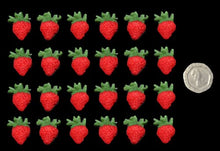20 x Edible 3D Strawberries, 20 colours, toppers, decorations cake (Red)
