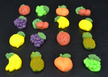 16 x Edible 3D mixed fruit vegetables icing toppers, cake cupcakes decorations
