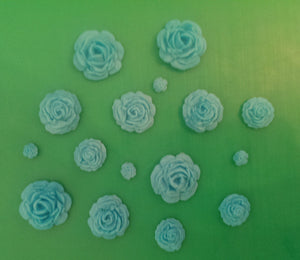 12 x Edible 3D sugar rose flower cupcake cake toppers, decorations, wedding