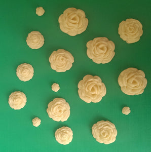 12 x Edible 3D sugar rose flower cupcake cake toppers, decorations, wedding