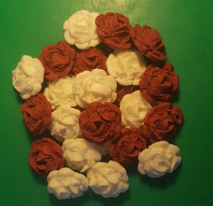 24 Edible 3D 30mm roses flowers cupcake cake toppers decorations many colours