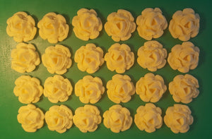 24 Edible 3D 30mm roses flowers cupcake cake toppers decorations many colours