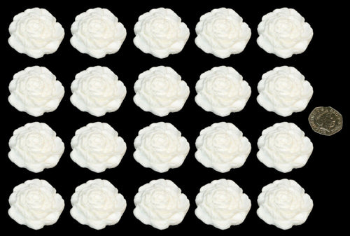 20 x Edible 3D 45mm roses rose flowers, cake, cupcake toppers