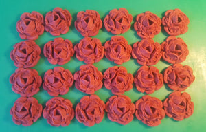 24 Edible 3D 30mm roses flowers cupcake cake toppers decorations many colours