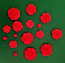 12 x Edible 3D sugar rose flower cupcake cake toppers, decorations, wedding