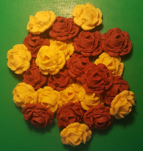 24 Edible 3D 30mm roses flowers cupcake cake toppers decorations many colours