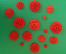 12 x Edible 3D sugar rose flower cupcake cake toppers, decorations, wedding