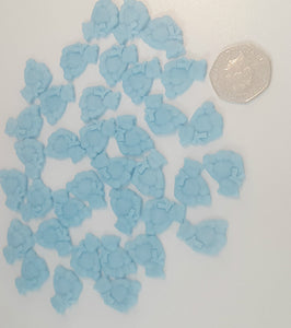 40 x Edible 3D baby Blue cupcake cake toppers decoration christening baby shower