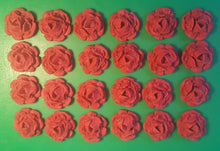 24 Edible 3D 30mm roses flowers cupcake cake toppers decorations many colours