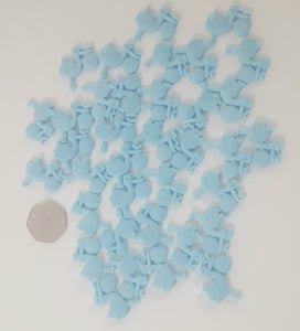 40 x Edible 3D baby Blue cupcake cake toppers decoration christening baby shower