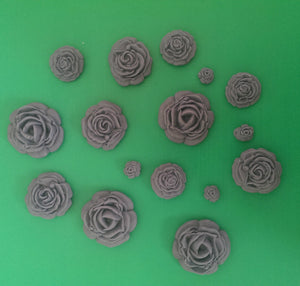 12 x Edible 3D sugar rose flower cupcake cake toppers, decorations, wedding