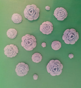 12 x Edible 3D sugar rose flower cupcake cake toppers, decorations, wedding