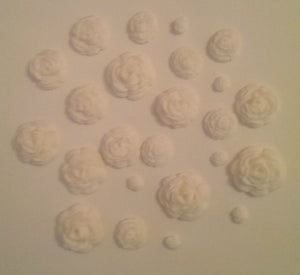 12 x Edible 3D sugar rose flower cupcake cake toppers, decorations, wedding