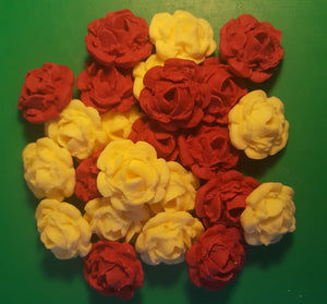 24 Edible 3D 30mm roses flowers cupcake cake toppers decorations many colours