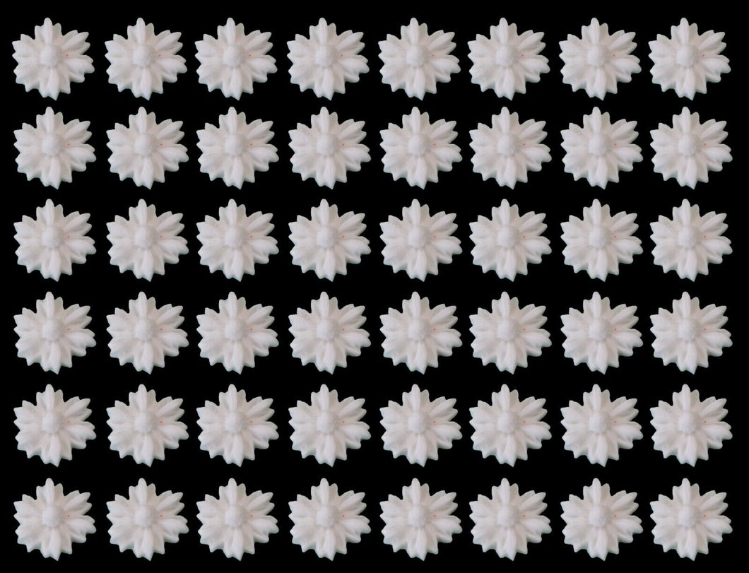 48 x Edible 3D 15mm daisy daisies flowers, cake, cupcake toppers decorations