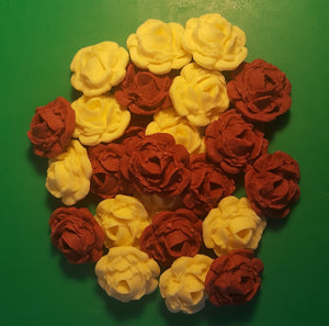 24 Edible 3D 30mm roses flowers cupcake cake toppers decorations many colours