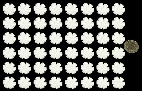 48 x Edible 3D 25mm daisies daisy flowers, cake, cupcake toppers decorations