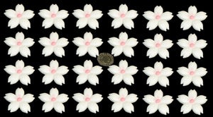 24 x Edible 3D 50mm cherry blossoms flowers, cake, cupcake toppers decorations