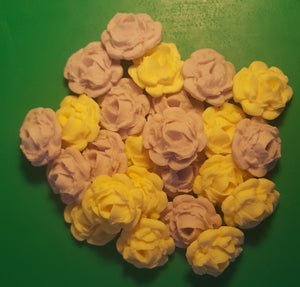 24 Edible 3D 30mm roses flowers cupcake cake toppers decorations many colours