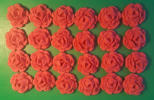 24 Edible 3D 30mm roses flowers cupcake cake toppers decorations many colours