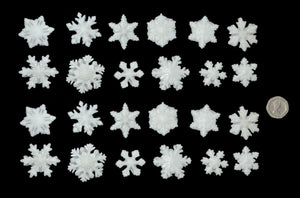 24 x Edible 3D medium sized snowflakes cake, cupcake toppers decorations