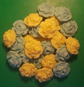 24 Edible 3D 30mm roses flowers cupcake cake toppers decorations many colours