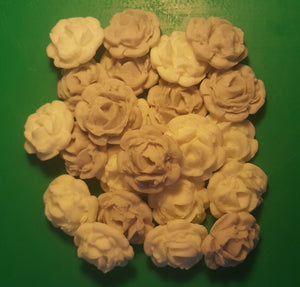 24 Edible 3D 30mm roses flowers cupcake cake toppers decorations many colours