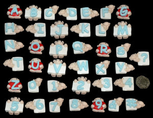 10 x Edible 3D Teddy Bear letters & Numbers, cake, cupcake toppers decorations