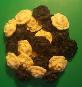 24 Edible 3D 30mm roses flowers cupcake cake toppers decorations many colours