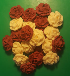 24 Edible 3D 30mm roses flowers cupcake cake toppers decorations many colours