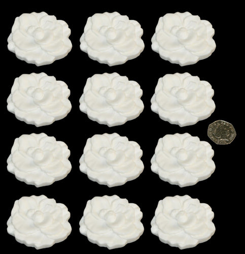 12 x Edible 3D 62mm roses rose flowers, cake, cupcake toppers