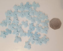 40 x Edible 3D baby Blue cupcake cake toppers decoration christening baby shower