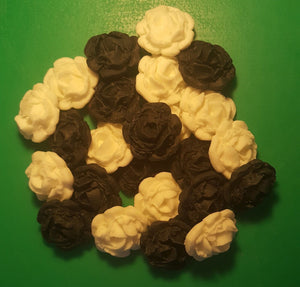 24 Edible 3D 30mm roses flowers cupcake cake toppers decorations many colours