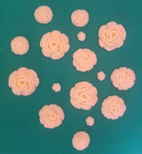 12 x Edible 3D sugar rose flower cupcake cake toppers, decorations, wedding