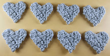 8 x Edible 3D 45mm Heart Clusters, icing toppers, cake cupcakes decorations T094