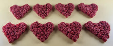 8 x Edible 3D 45mm Heart Clusters, icing toppers, cake cupcakes decorations T094