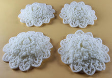 4 x Edible 3D 60mm Circle Rose Cluster flowers icing toppers, cake cupcakes decorations T107