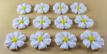 12 x Edible 3D 25mm Daisies Daisy flowers icing toppers, cake cupcakes T116