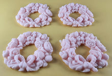 4 x Edible 3D 60mm Rose Wreaths, icing toppers, cake cupcakes decorations T086