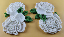2 x Edible 3D 110mm Double Rose Flowers icing toppers, cake cupcakes T123