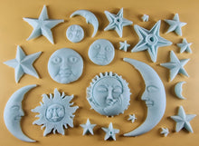 20 x Edible 3D 45mm Moon, Sun and Star Set, icing toppers, cake cupcakes decorations T090