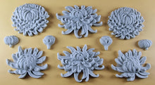 10 x Edible 3D 50mm Chrysanthemum Flower Set icing toppers, cake cupcakes T111