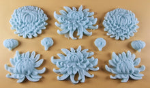 10 x Edible 3D 50mm Chrysanthemum Flower Set icing toppers, cake cupcakes T111